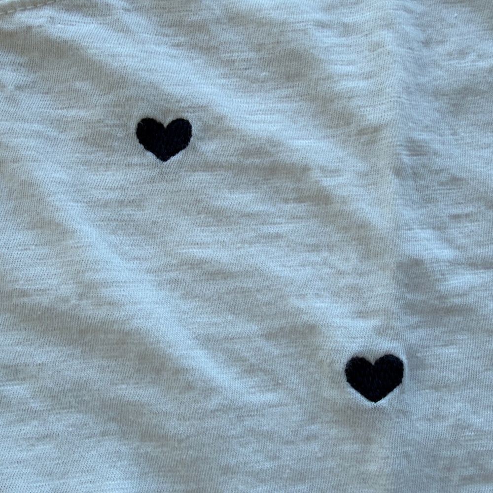 Lucky Brand White Short Sleeve Tee with Black Heart Print - Picture 3 of 4